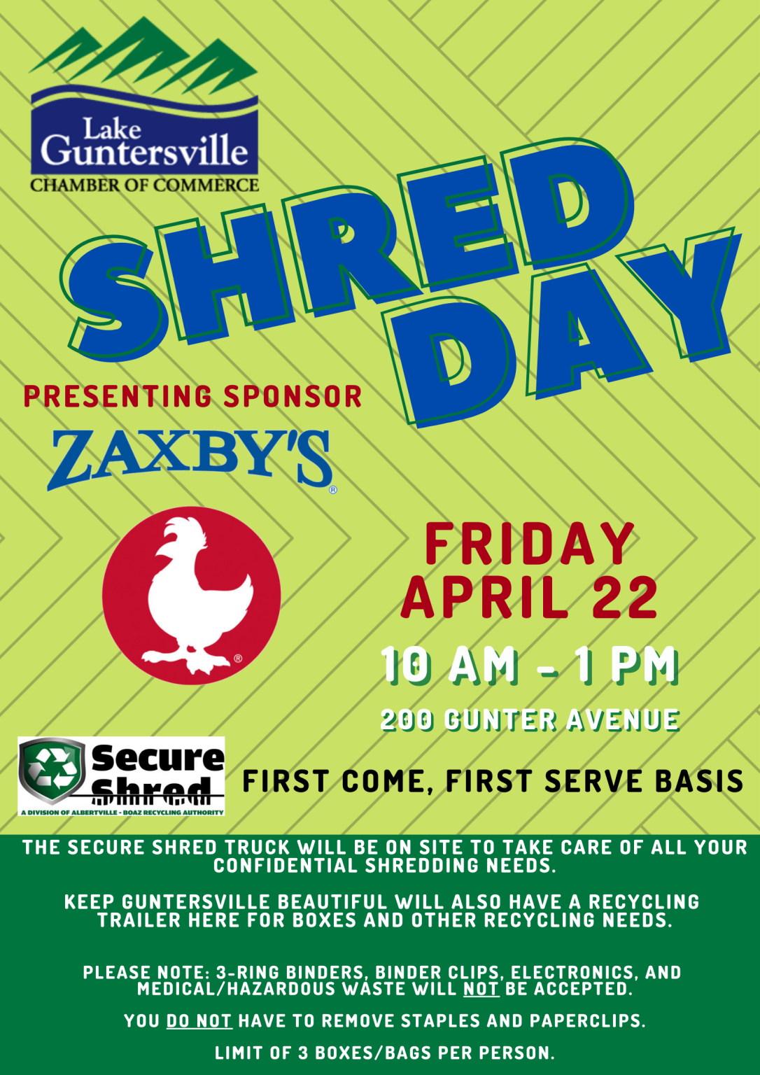 Shred Day at Lake Guntersville Chamber of Commerce Lake Guntersville
