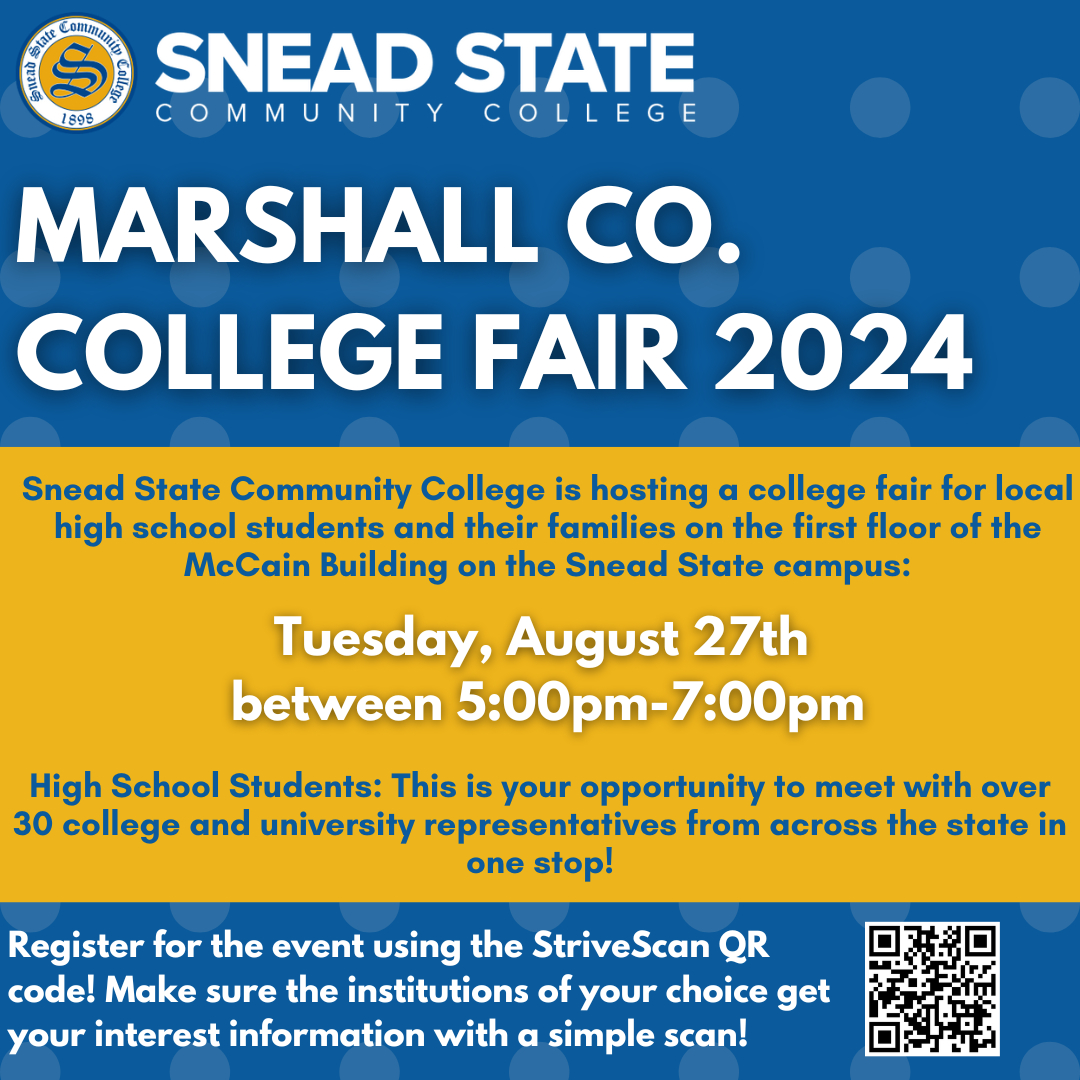 DATE: Tuesday, August 27
TIME: 5:00 - 7:00 pm
LOCATION: first floor of the McCain Building
OTHER INFO: College fair for local high school students and their families. Register by scanning the QR code below.