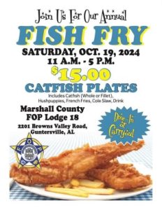 DATE: Saturday, October 19

TIME: 11:00 a.m. - 5:00 p.m.

LOCATION: 2201 Browns Valley Road

DETAILS: Catfish plates with hushpuppies, french fries, cole slaw and drink.